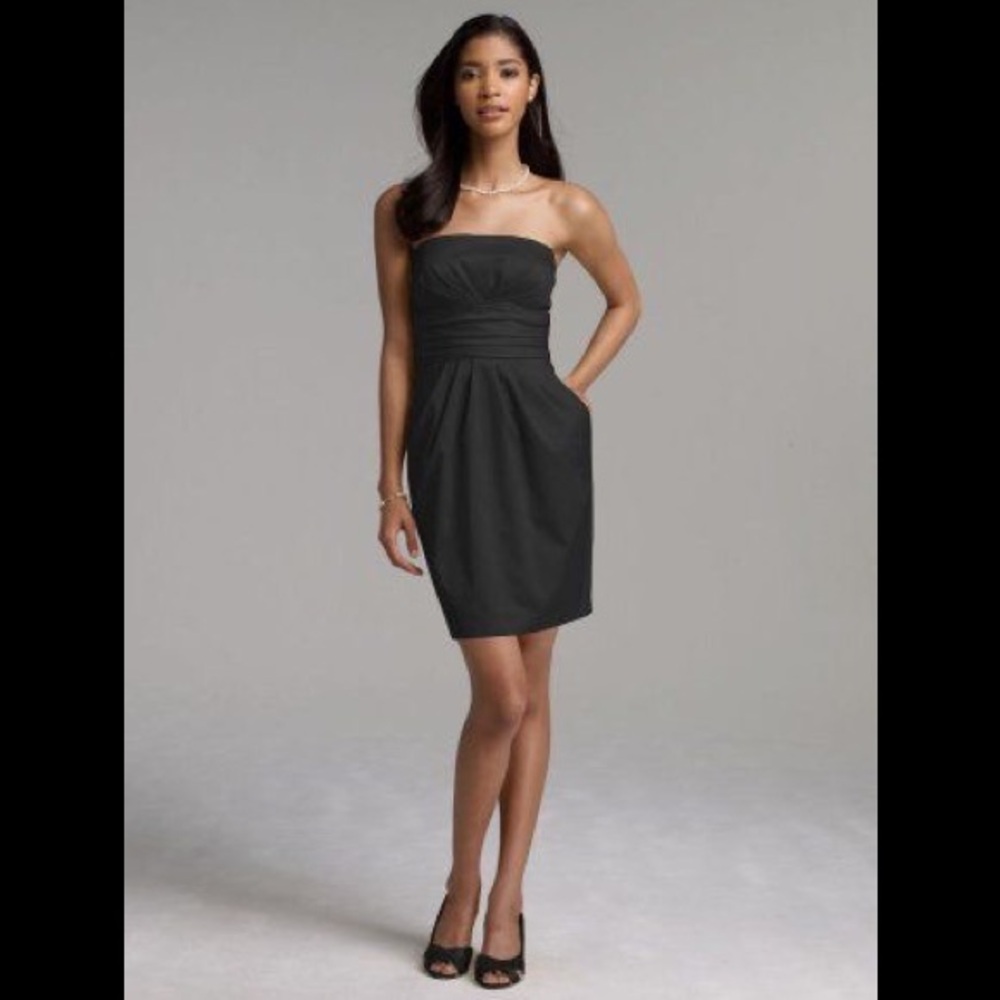 David's Bridal Strapless Bridesmaid Dress